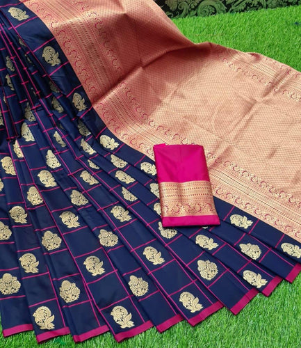 Haldi Colord Soft Silk Saree Rich Border With Checked Buttas