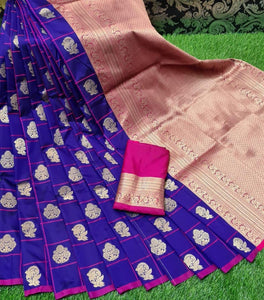 Haldi Colord Soft Silk Saree Rich Border With Checked Buttas