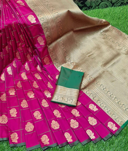 Haldi Colord Soft Silk Saree Rich Border With Checked Buttas
