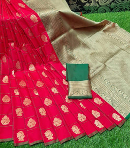 Haldi Colord Soft Silk Saree Rich Border With Checked Buttas