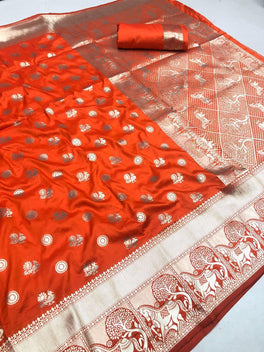 Captivating Bright Color Soft Silk Kanchi Saree