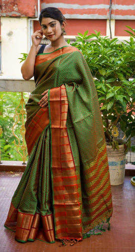 Alluring Sky Color Muslin Silk With Embose On All Over Body