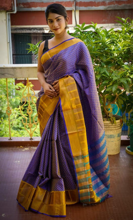 Alluring Sky Color Muslin Silk With Embose On All Over Body