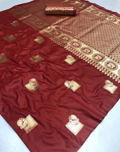 Charming Begni Colored Soft Silk Saree With Buttas