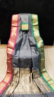 Load image into Gallery viewer, Royal Coloured Soft Semi Silk With Gadwal Imitation Janga Jamuna Border Saree