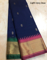 Load image into Gallery viewer, Royal Coloured Soft Semi Silk With Gadwal Imitation Janga Jamuna Border Saree