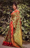 Load image into Gallery viewer, Fabulous Muslin Silk Saree With Embose On All Over Saree