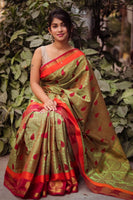 Load image into Gallery viewer, Fabulous Muslin Silk Saree With Embose On All Over Saree