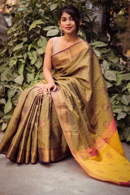 Fabulous Muslin Silk Saree With Embose On All Over Saree
