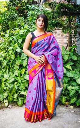 Fabulous Muslin Silk Saree With Embose On All Over Saree