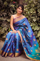 Load image into Gallery viewer, Fabulous Muslin Silk Saree With Embose On All Over Saree