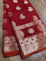 Load image into Gallery viewer, Mesmerizing Crystal Silk Banarasi Looked Saree