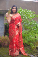 Load image into Gallery viewer, Mesmerizing Crystal Silk Banarasi Looked Saree