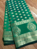 Load image into Gallery viewer, Mesmerizing Crystal Silk Banarasi Looked Saree