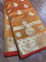 Load image into Gallery viewer, Mesmerizing Crystal Silk Banarasi Looked Saree