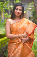 Load image into Gallery viewer, Mesmerizing Crystal Silk Banarasi Looked Saree