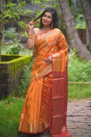 Load image into Gallery viewer, Mesmerizing Crystal Silk Banarasi Looked Saree