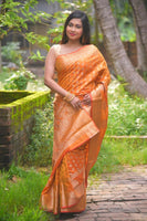 Load image into Gallery viewer, Mesmerizing Crystal Silk Banarasi Looked Saree