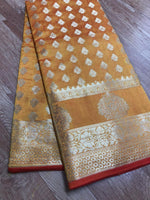 Load image into Gallery viewer, Mesmerizing Crystal Silk Banarasi Looked Saree