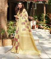 Load image into Gallery viewer, Admirable Gold Touched Jacquard Digital Print Saree