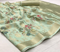 Load image into Gallery viewer, Admirable Gold Touched Jacquard Digital Print Saree