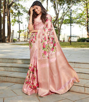 Load image into Gallery viewer, Admirable Gold Touched Jacquard Digital Print Saree