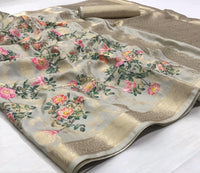 Load image into Gallery viewer, Admirable Gold Touched Jacquard Digital Print Saree