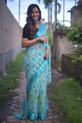 Smashing  Light Colored Linen Silk Saree