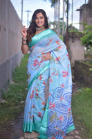 Load image into Gallery viewer, Classy Soft Linen Saree With Floral Design