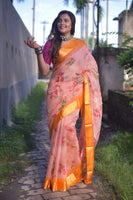 Load image into Gallery viewer, Classy Soft Linen Saree With Floral Design