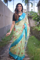 Load image into Gallery viewer, Classy Soft Linen Saree With Floral Design