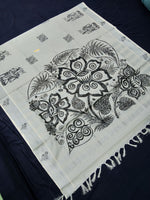 Load image into Gallery viewer, Printed Kerala Cotton Tissue (Silver Zari )