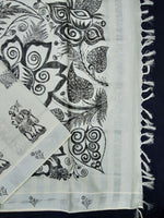 Load image into Gallery viewer, Printed Kerala Cotton Tissue (Silver Zari )