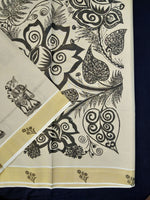 Load image into Gallery viewer, Printed Kerala Cotton Tissue (Gold Zari )