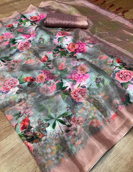 Classic Multi Color Soft Silk Designer Digital Print Saree