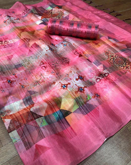 Classic Multi Color Soft Silk Designer Digital Print Saree