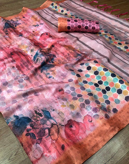 Classic Multi Color Soft Silk Designer Digital Print Saree
