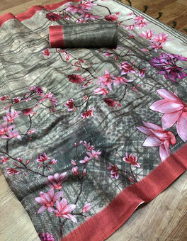 Classic Multi Color Soft Silk Designer Digital Print Saree