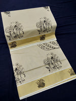 Load image into Gallery viewer, Printed Kerala Cotton Tissue (Gold Zari )