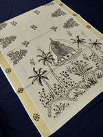 Load image into Gallery viewer, Printed Kerala Cotton Tissue (Gold Zari )