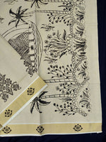 Load image into Gallery viewer, Printed Kerala Cotton Tissue (Gold Zari )
