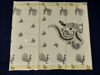 Load image into Gallery viewer, Printed Kerala Cotton Tissue (Gold Zari )