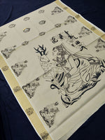 Load image into Gallery viewer, Printed Kerala Cotton Tissue (Gold Zari )
