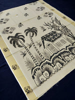 Load image into Gallery viewer, Printed Kerala Cotton Tissue (Gold Zari )