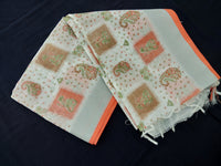 Load image into Gallery viewer, Beautiful White Linen Printed Saree