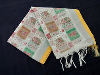 Load image into Gallery viewer, Beautiful White Linen Printed Saree