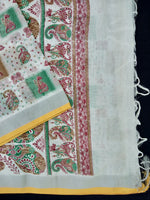 Load image into Gallery viewer, Beautiful White Linen Printed Saree