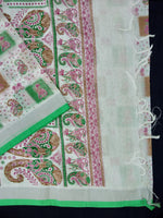 Load image into Gallery viewer, Beautiful White Linen Printed Saree