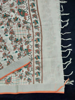 Load image into Gallery viewer, Beautiful White Linen Printed Saree