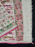 Load image into Gallery viewer, Beautiful White Linen Printed Saree